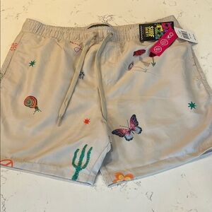 Surf Society Beige Printed Men Swim Trunks